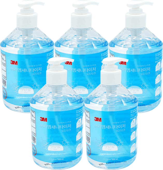 3m NEW 새니타이저 손소독제, 500ml, 5개