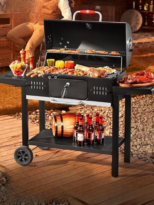 캠핑 야외 바베큐 그릴 정원 숯불 대형 미국식 바베큐파티 아메리칸그릴, 1개