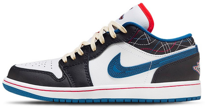 Air Jordan 1 Low 運動鞋 刺繡 工業風 黑藍 FV3622-141, 1個, 下單後請注意商品諮詢訊息