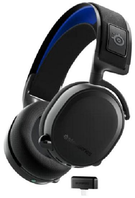 스틸시리즈 Arctis 7P 무선 게이밍 헤드셋 무손실 USB-C 3D 오디오 PS5 PS4 PC 맥 안드로이드 스위치, Arctis 7P+_Black, 블랙, 닫기 7P+