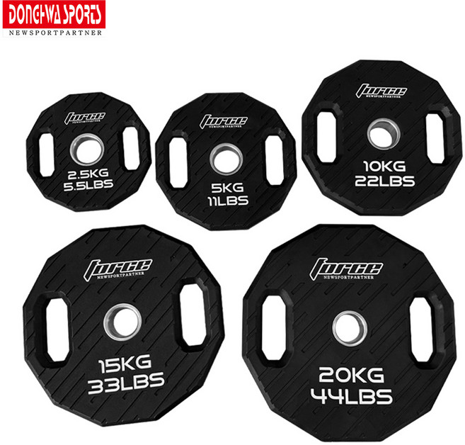 NEW신제품 포스 TPU 12각 중량원판 50mm홀 낱개판매 [동화스포츠 공식제품], 블랙, 1개, 2.5kg
