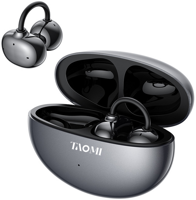 타오미 무선 V6.0 오픈형 블루투스 이어폰 귀걸이형, TM-Clip 26, 그레이