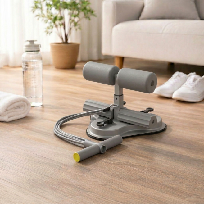 리브에어 윗몸일으키기 복근운동기구 홈트레이닝 보조기 더블 빨판, 1개, 그레이