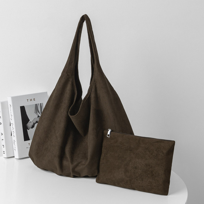 엔도르시 여성용 셔링 스웨이드 파우치 보부상 숄더백 EBA606