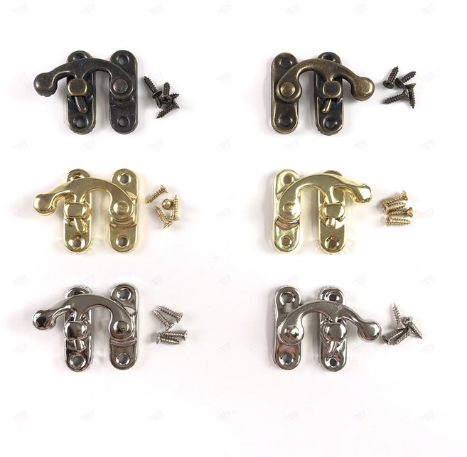 27x32mm 앤틱 걸고리 상자 서랍 수납장 잠금 걸쇠 공예, A 브론즈좌