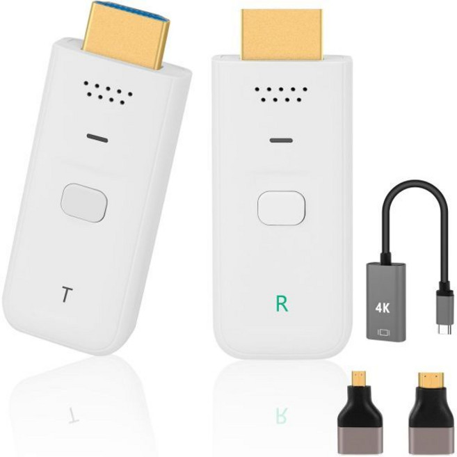 무선 HDMI 송신기 및 수신기 - 4K 60Hz 울트라 HD 100피트 범위 丨제로 레이턴시 丨 플러그 앤 플레이 휴대용 2.0 지원 2.4/5.8Ghz 노트북/PC/TV, DT257W-1