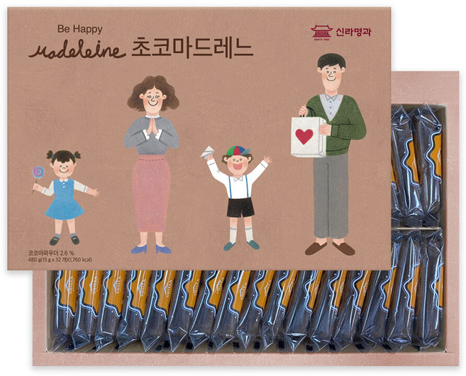 [신라명과]초코마드레느 480g 32개입 선물용쇼핑백, 0.713475963468117, 1개