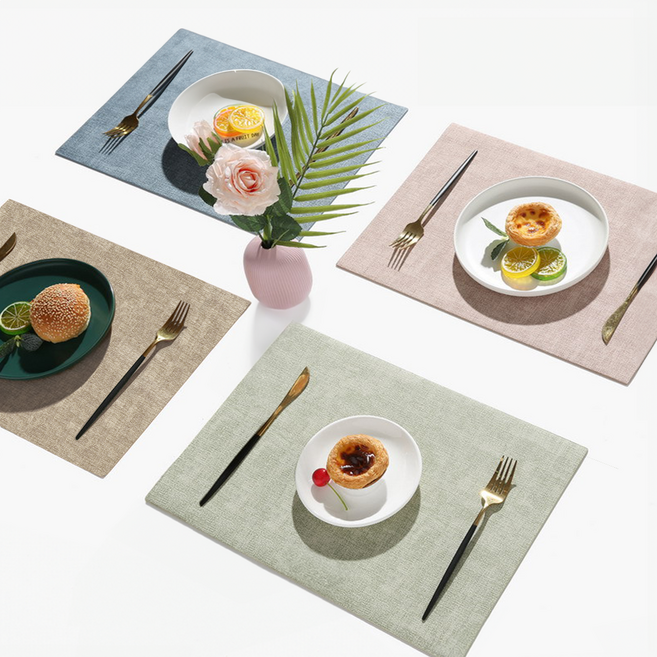 엘빈리빙 파스텔 사각 양면 식탁매트 4p 세트, 1세트, A set, 43*30cm