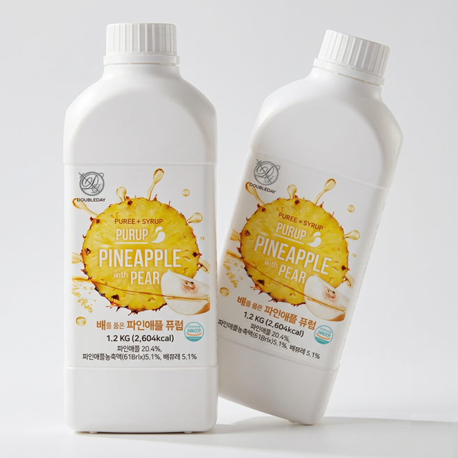 더블데이 파인애플 배 퓨럽 시럽 에이드베이스 하이볼 농축액용, 1.2kg