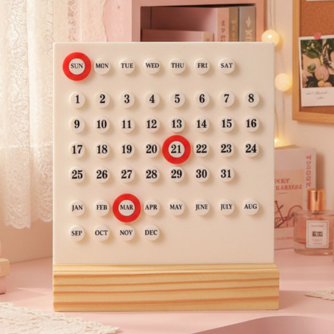 비바숨 만년달력 레트로 캘린더, 화이트