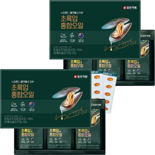 일양약품 뉴질랜드 초록입 홍합 오일 식약처 HACCP 인증, 6개, 30정