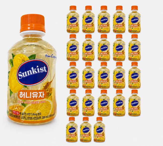 썬키스트 허니유자, 280ml, 36개