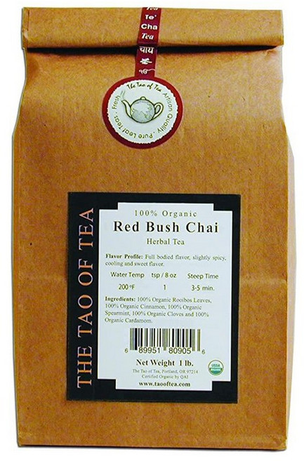 The Tao of Tea 스피어민트 100 유기농 허브 티 455g, 레드 부시 차이, 16.0 Ounce (Pack of 1), 1개