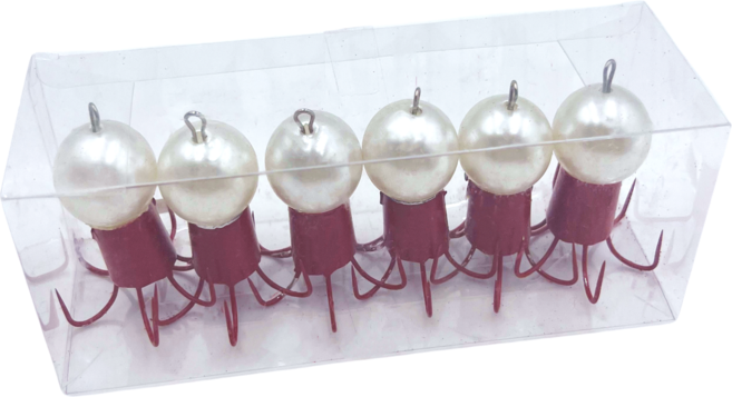 MEN피싱 도색 쭈꾸미애자 약50g 6개입 쭈꾸미볼 왕눈이에기 쭈꾸미낚시 쭈꾸미바늘, 진주 (6개입), 1세트, 50g