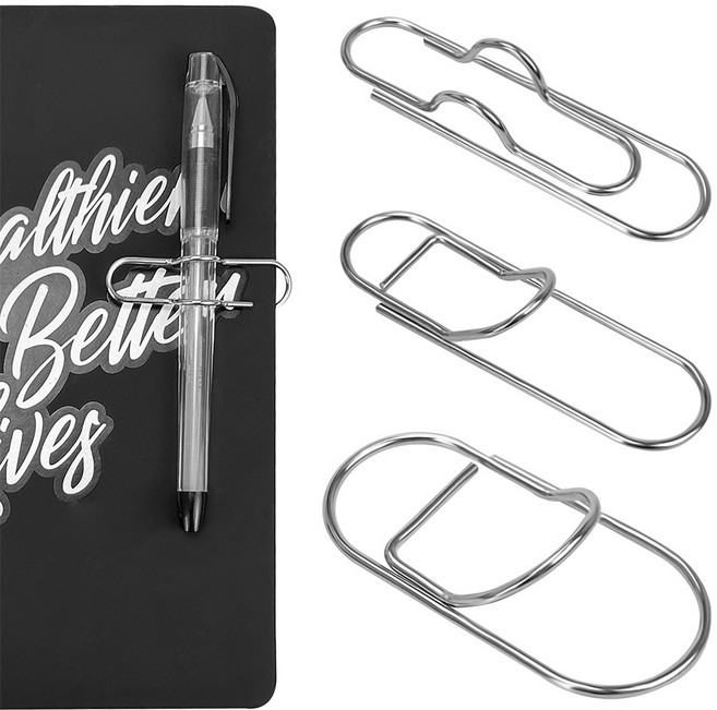 20 개 펜 홀더 노트북 금속 금속 펜 클립 종이 클립 홀더 펜 클립 다기능 펜 클립 리스 스틸 펜 홀더 클립 책 노트북 클립 보드 용 펜 클립 도우미