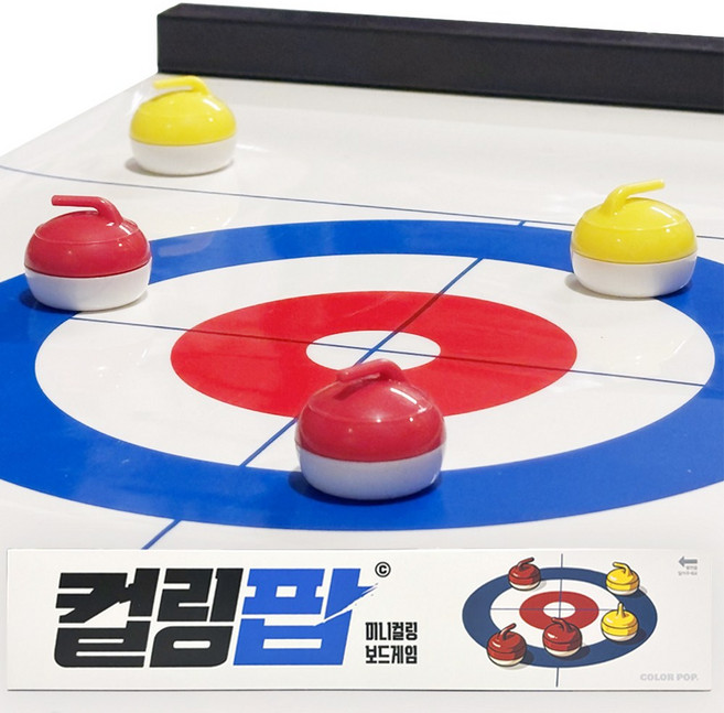 컬링팝 미니 컬링 보드게임 올림픽 테이블 게임, 1세트, 화이트