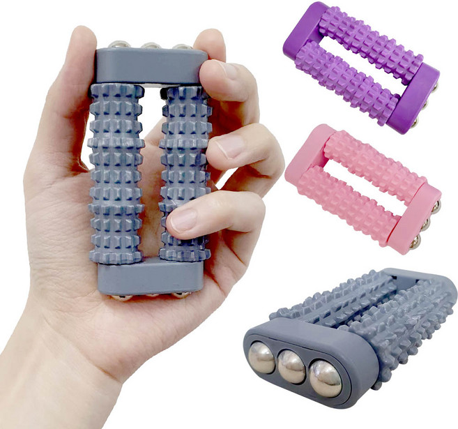 깔끔더하기 손 롤링 지압볼 손바닥 마사지볼, 그레이, 1개