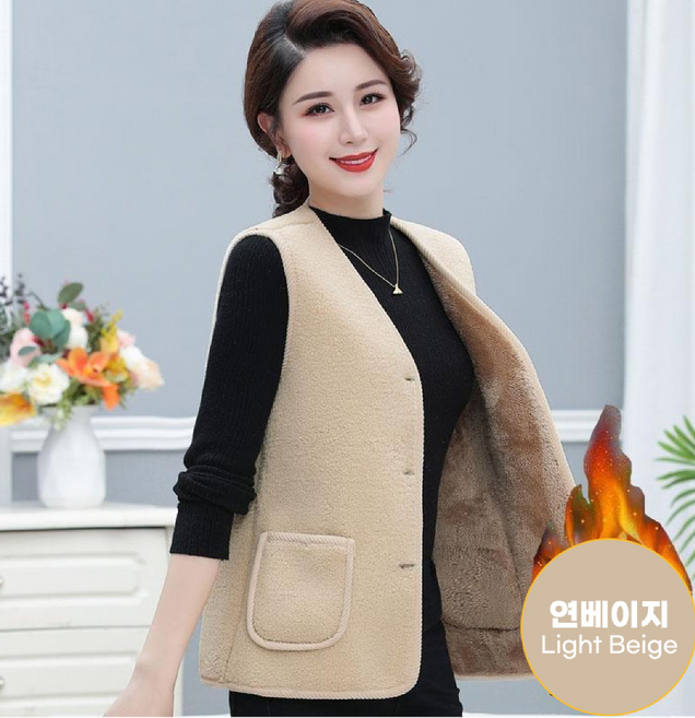 양털융기모조끼 뽀글이조끼 양털조끼 기모 여성조끼