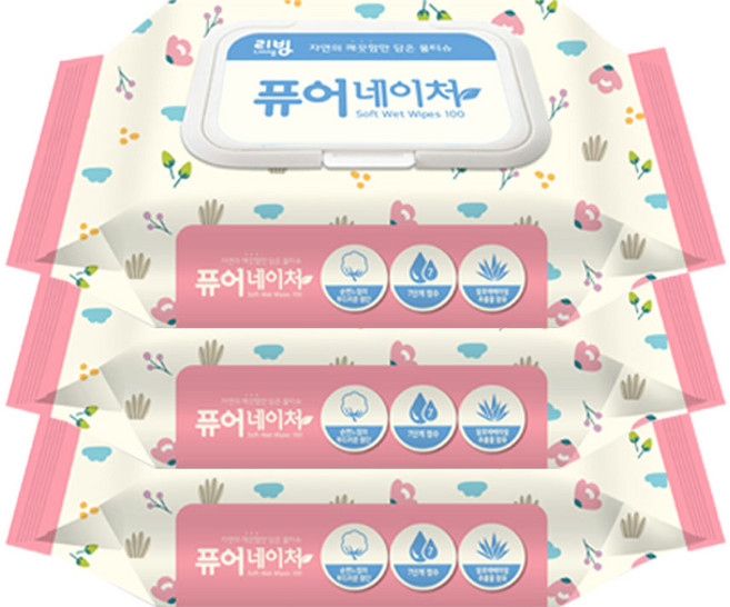 삼정 퓨어네이처 물티슈 100매 10개
