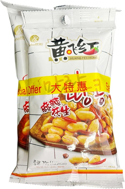 복원 황비홍 마라땅콩 안주 과자 땅콩스낵 간식 210g+70g, 4개 - 쿠팡