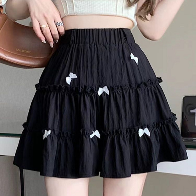 COSYEVNO 스위트 나비 미니 스커트 하이웨이스트 케이크 숏스커트