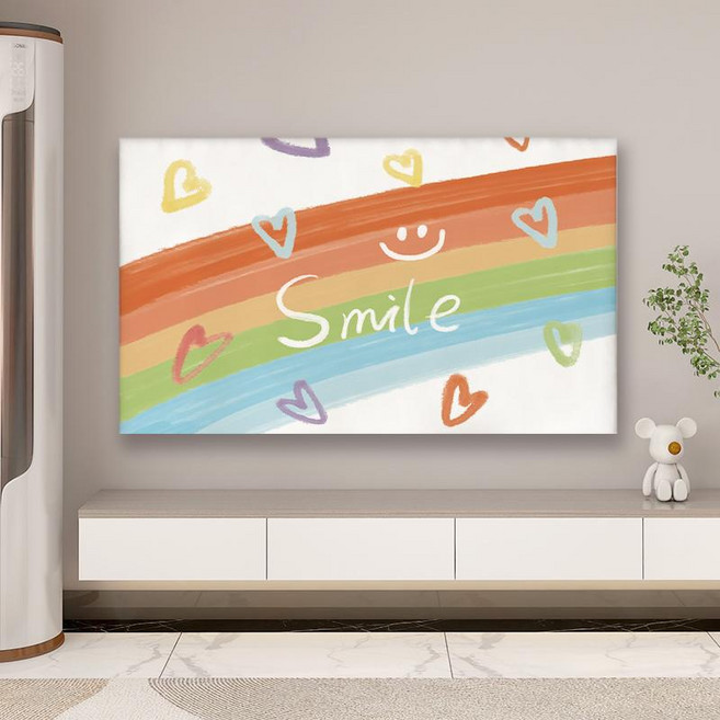 티비 커버 덮개 가리개 심플 먼지 tv, H