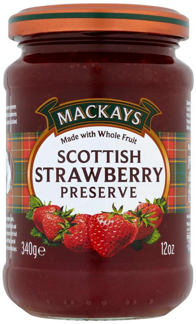 영국 맥케이 Mackays Scottish Strawberry Preserve 스코티시 딸기잼, 340g, 4개
