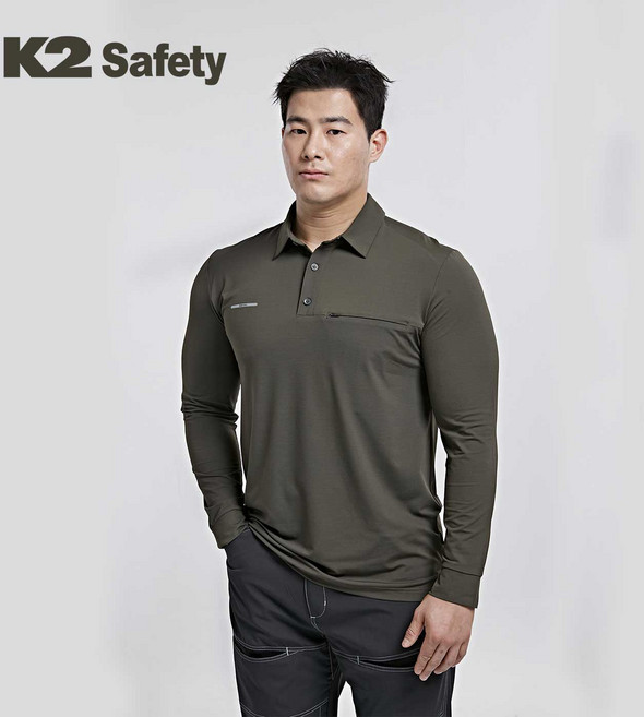 케이투세이프티 TS-6204 긴팔 냉감 카라 티셔츠 여름 신축성 기능성 쿨 아쿠아엑스