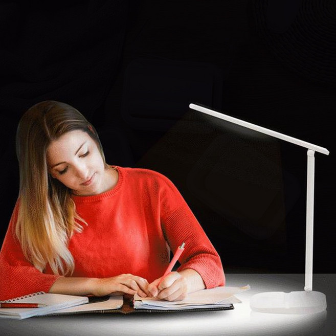 LED 스탠드 무선 터치 접이식 휴대폰 거치대 책상 독서등 학습 침대 조명, 01.LED심플스탠드(화이트)