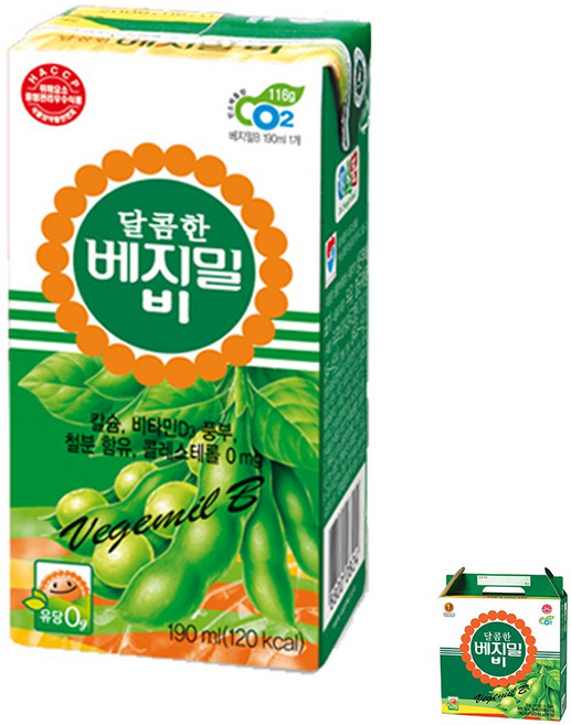 베지밀 비 달콤한 두유, 190ml, 16개