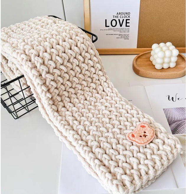 살림똑띠 목도리 뜨개질 세트 DIY, 베이지, 1개