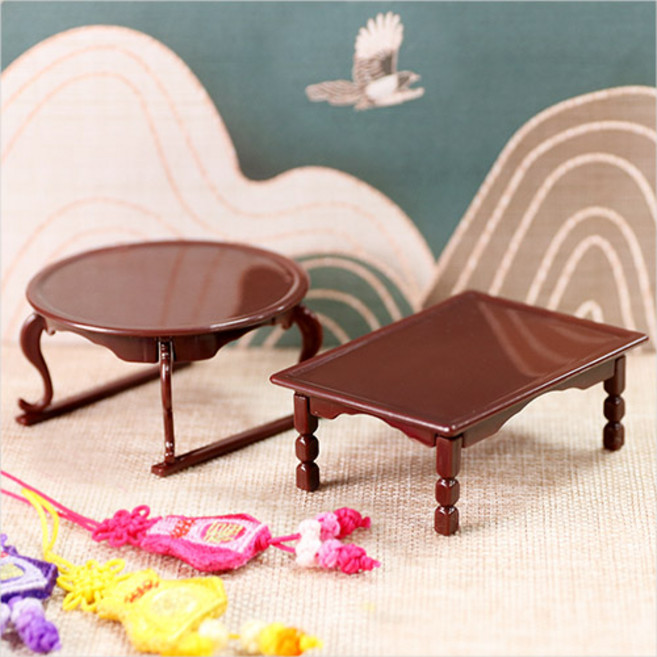 5개입 미니어처 전통 교자상 밤색, 원형   EX-10-030