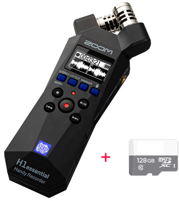 ZOOM H1 essential(128GB포함)AS가능 ASMR마이크 브이로그 강의 회의 설교 인터뷰 악기레슨