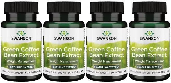 스완슨 그린 커피 콩 추출물 200mg, 4팩, 60정 - 쿠팡