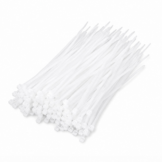 사무용 결속타이 100P 100mm 전화기선 고정 팩스선 마감용 얇은사무타이 화이트, 1세트