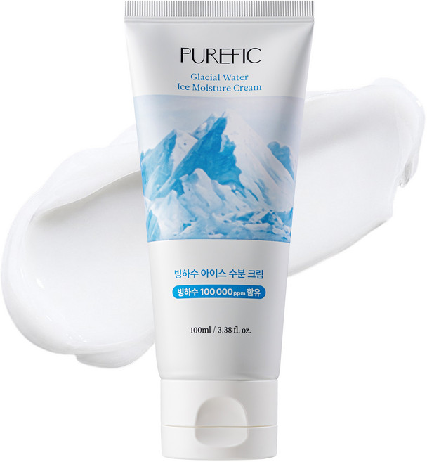 퓨어픽 빙하수 아이스 수분크림 100ml 저자극 쿨링 보습 수분크림, 1개, 100g