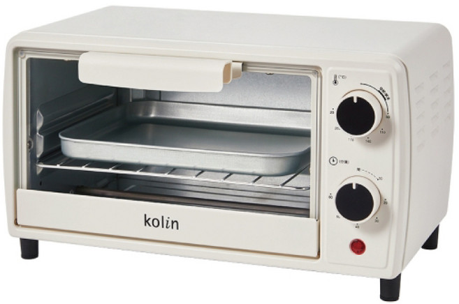 Kolin 10公升雙旋鈕電烤箱 定時/調溫雙旋鈕 上下加熱管 具備發酵/解凍功能, KBO-LN104