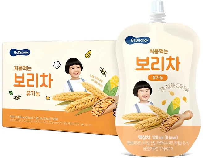 베베쿡 처음먹는 유기농 보리차, 120ml, 20개 - 쿠팡