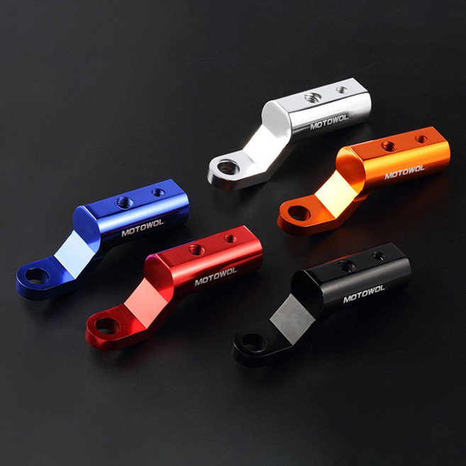 라이더굿즈 오토바이 스쿠터 사이드미러 백미러 확장 연장 마운트 거치대 브라켓, 골드, 1개