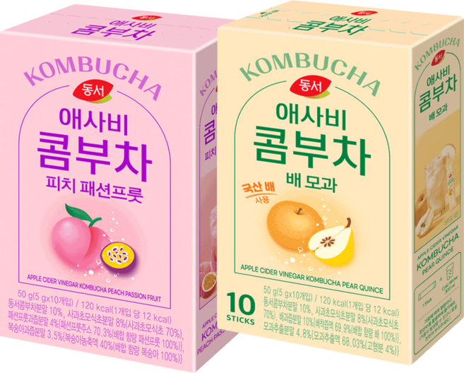 동서 애사비 콤부차 피치패션프룻 10T+배모과10T