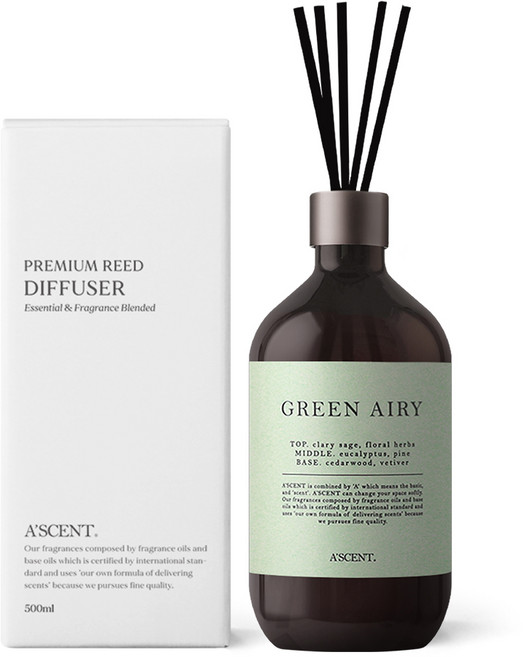 에이센트 네이처 대용량 디퓨저, 그린에어리, 500ml, 1개