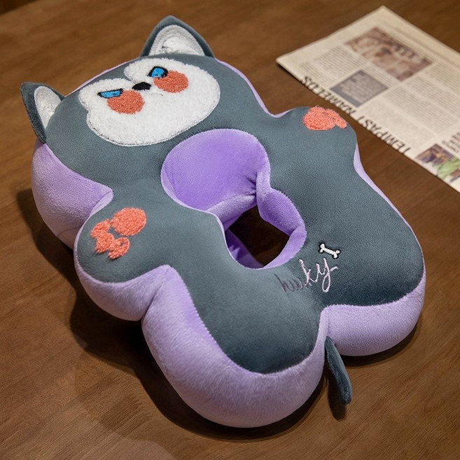 卡通午睡枕 趴睡枕, 哈士奇,28*30cm