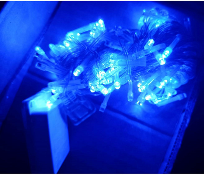 LED滿天星彩燈街道裝飾燈串 樹燈夜景燈戶外花園防水氛圍燈 110v, 藍色,10米100燈, 1件