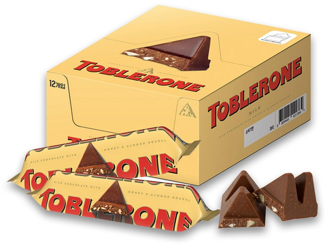 토블론 스위스 밀크 초콜릿, 35g, 12개