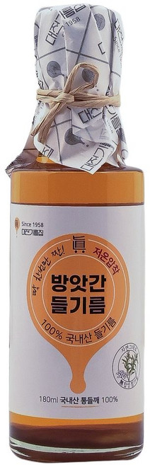 대전기름집 100% 국산 들기름, 180ml, 1개