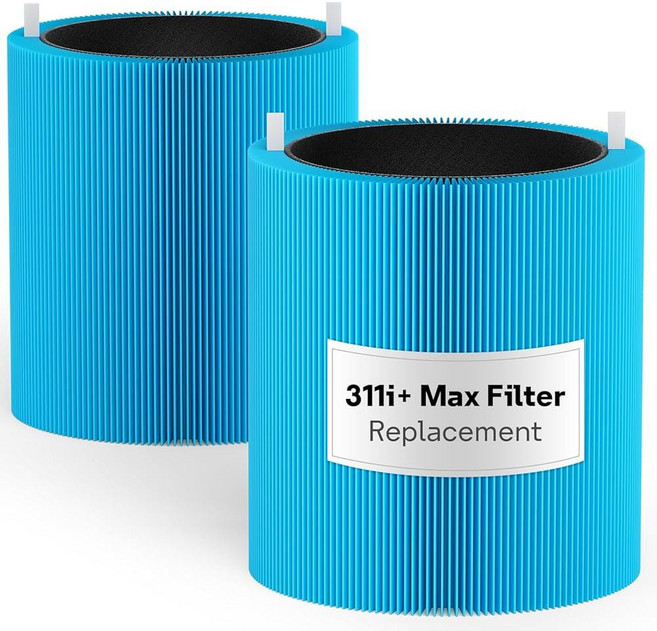 Leemone Blueair Blue Pure Mini Max 공기 청정기와 호환되는 블루 퓨어 미니 맥스 교체 필터 활성탄 FMINI 필터 2팩, 2 Pack 311i +Max Filter-blue