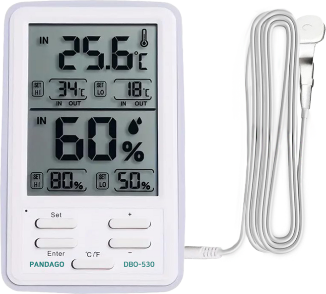 판다고 온습도계 디지털온습도계 실외온도계 외부센서포함, 1개, 상세페이지 참조