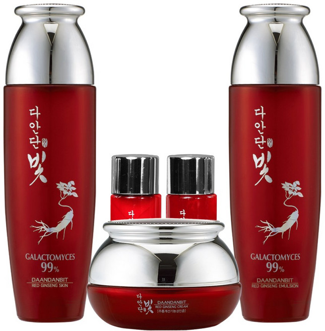 다안단 빛 명품 발효 홍삼 3종세트(스킨 +로션 +크림 +스킨샘플 +로션샘플), 1세트