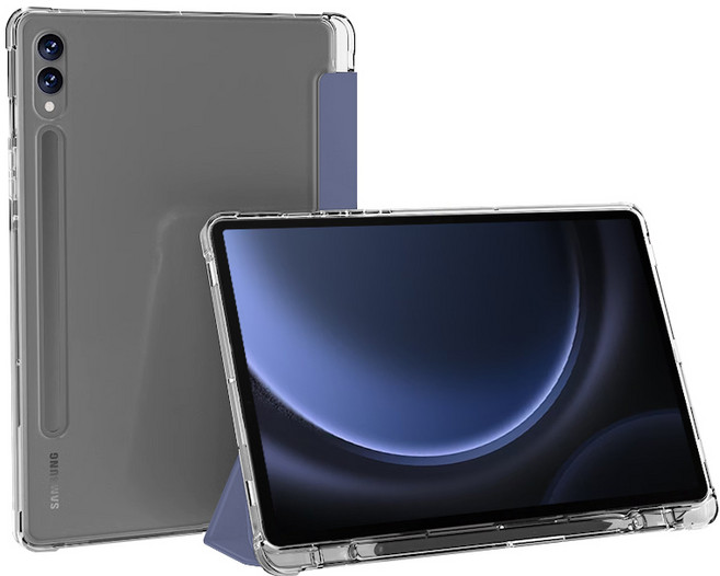 니하 갤럭시 탭 S10 울트라/탭 S9 울트라/탭 S8 울트라 클리어 S펜 수납 케이스, 라벤더, 1개