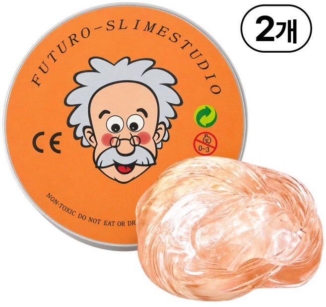 KC인증 퍼티 슬라임 박사퍼티 손에 안 묻는 유리퍼티, 오렌지, 45g, 2개